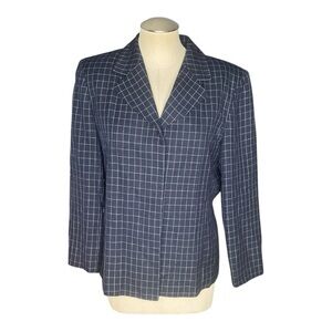 Pendleton Classic Blazer Jacket | Blue Windowpane Plaid | Size 6 | Made in USA